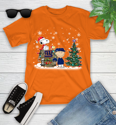 NFL New York Giants Snoopy Charlie Brown Christmas Football Super Bowl Sports Youth T-Shirt 9