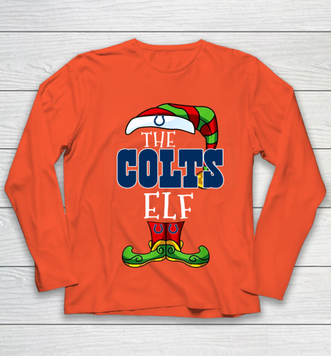 Indianapolis Colts Christmas ELF Funny NFL Youth Long Sleeve 3