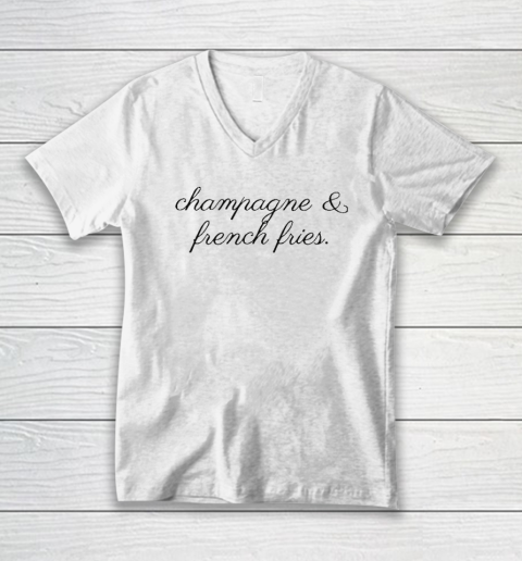 Champagne And French Fries V-Neck T-Shirt