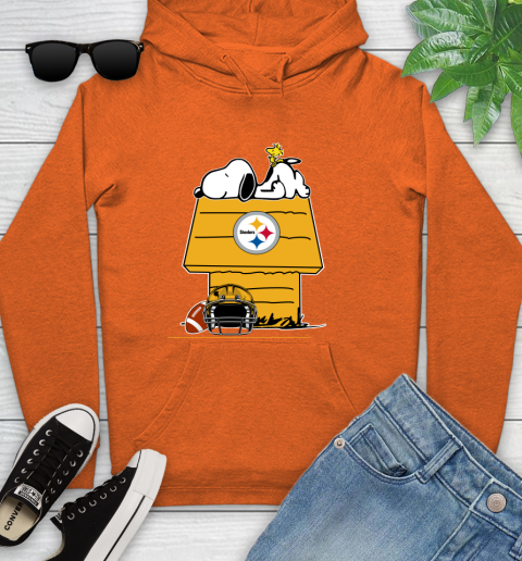 Pittsburgh Steelers NFL Football Snoopy Woodstock The Peanuts Movie Youth Hoodie 5