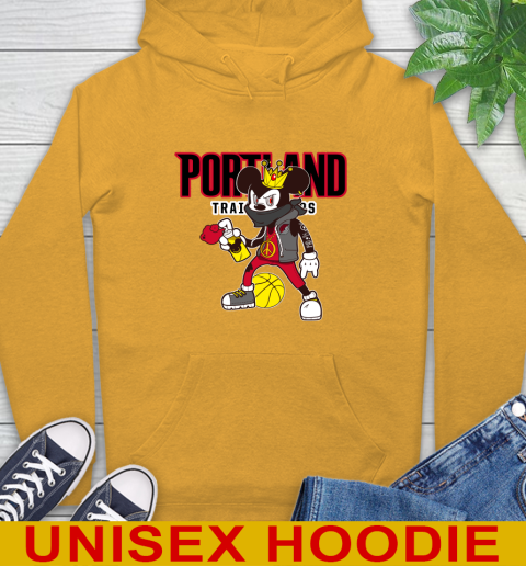 Portland Trail Blazers NBA Basketball Mickey Peace Sign Sports Hoodie 3