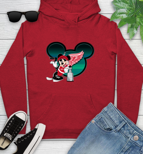 NHL Detroit Red Wings Stanley Cup Mickey Mouse Disney Hockey T Shirt Youth Hoodie 11