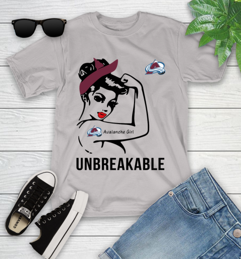 NHL Colorado Avalanche Girl Unbreakable Hockey Sports Youth T-Shirt 10