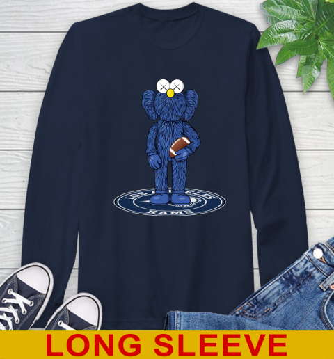 NFL Football Los Angeles Rams Kaws Bff Blue Figure Shirt Long Sleeve T-Shirt 4