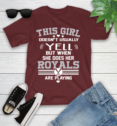 Kansas City Royals MLB Baseball I Yell When My Team Is Playing Youth T-Shirt 14