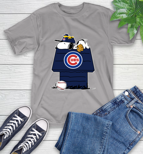 MLB Chicago Cubs Snoopy Woodstock The Peanuts Movie Baseball T Shirt T-Shirt 6
