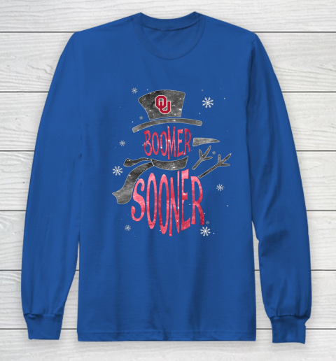 Oklahoma Sooners Christmas Snowman Long Sleeve T-Shirt 6