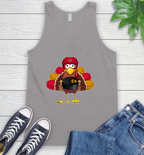Chicago Blackhawks Turkey Thanksgiving Day Tank Top 4
