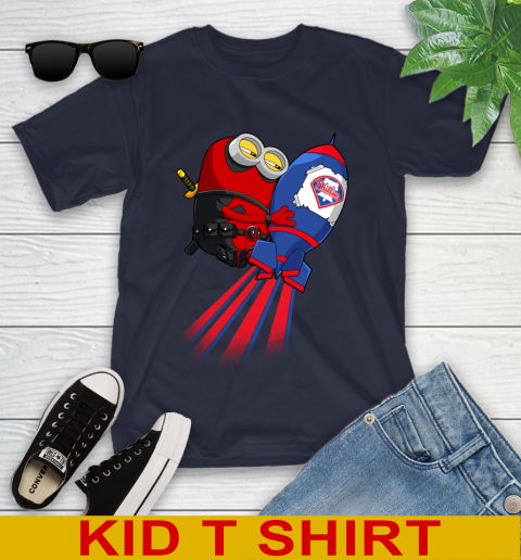 MLB Baseball Philadelphia Phillies Deadpool Minion Marvel Shirt Youth T-Shirt 2