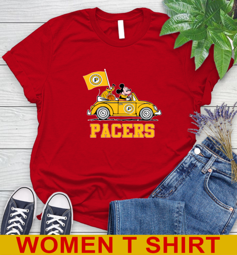 NBA Basketball Indiana Pacers Pluto Mickey Driving Disney Shirt Women's T-Shirt 10