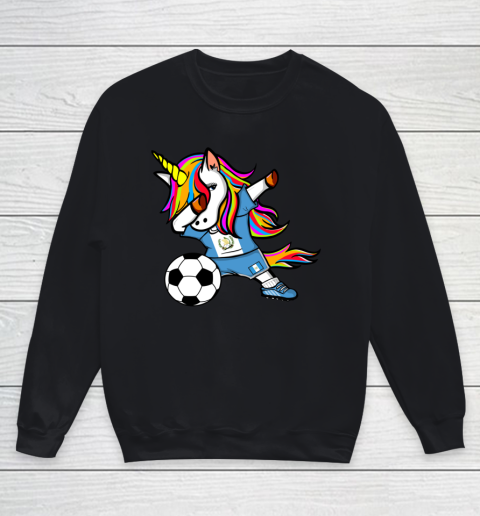 Dabbing Unicorn Guatemala Football Guatemalan Flag Soccer Youth Sweatshirt