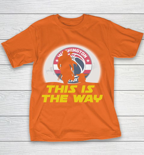 Washington Wizards NBA Basketball Star Wars Yoda And Mandalorian This Is The Way Youth T-Shirt 4