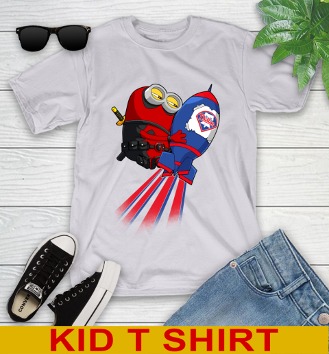 MLB Baseball Philadelphia Phillies Deadpool Minion Marvel Shirt Youth T-Shirt 4