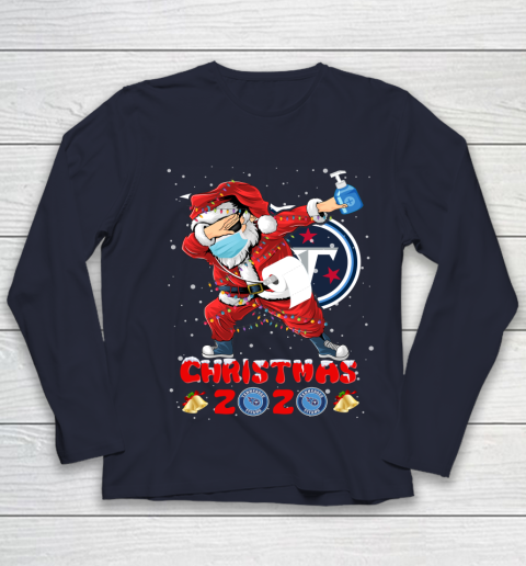Tennessee Titans Funny Santa Claus Dabbing Christmas 2020 NFL Youth Long Sleeve 2