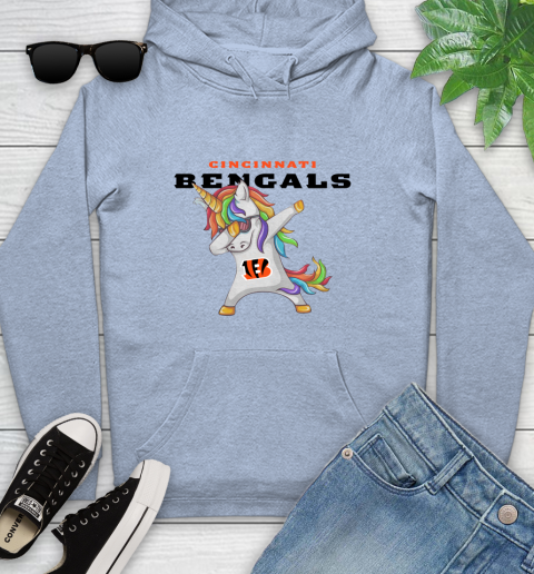 Cincinnati Bengals NFL Football Funny Unicorn Dabbing Sports Youth Hoodie 10