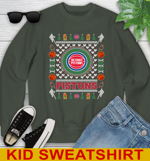Detroit Pistons Merry Christmas NBA Basketball Loyal Fan Youth Sweatshirt 8