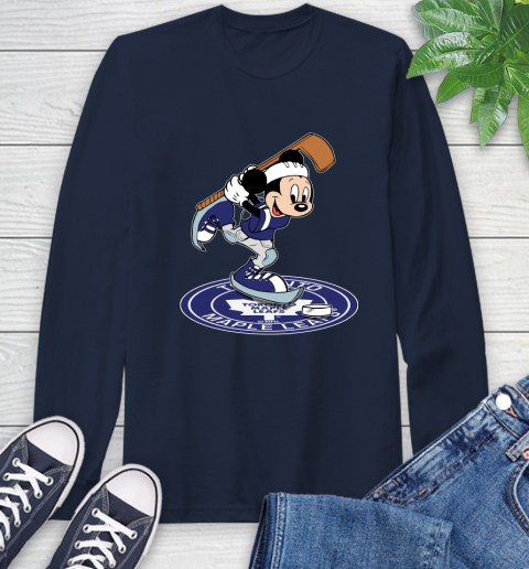 NHL Hockey Toronto Maple Leafs Cheerful Mickey Disney Shirt Long Sleeve T-Shirt 4