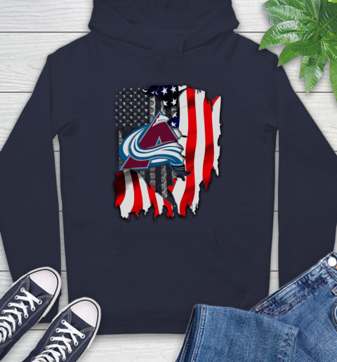 Colorado Avalanche NHL Hockey American Flag Hoodie 3