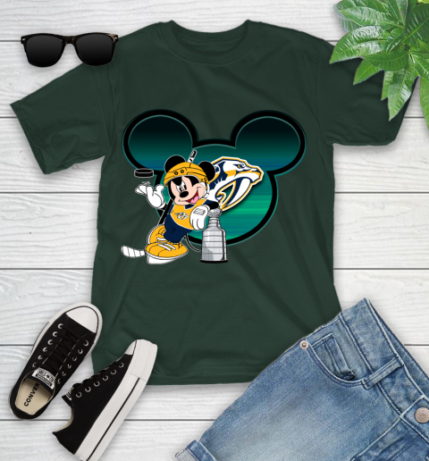 NHL Nashville Predators Stanley Cup Mickey Mouse Disney Hockey T Shirt Youth T-Shirt 5