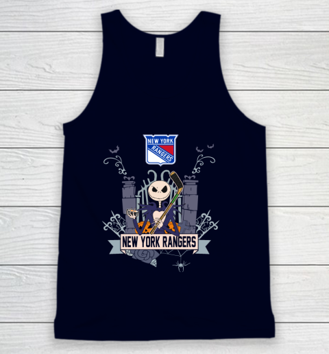 NHL New York Rangers Hockey Jack Skellington Halloween Tank Top 2