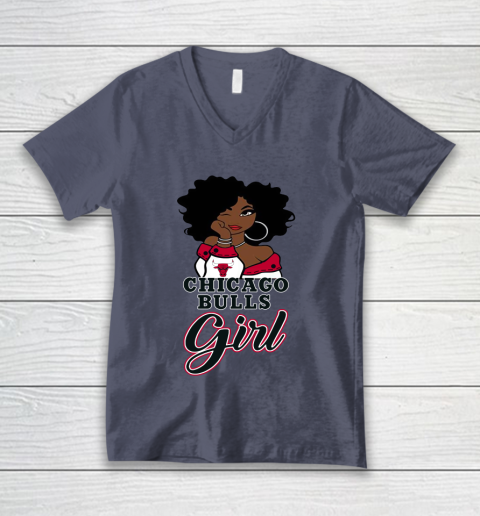 Chicago Bulls Girl NBA V-Neck T-Shirt 8