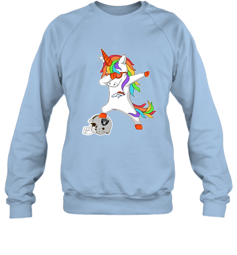 Football Dabbing Unicorn Steps On Helmet Denver Broncos Youth Hoodie 