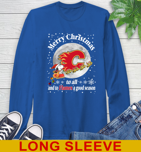 Calgary Flames Merry Christmas To All And To Flames A Good Season NHL Hockey Sports Long Sleeve T-Shirt 11