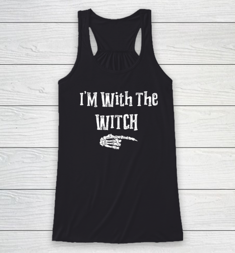 Halloween I'm With The Witch Funny Halloween Racerback Tank
