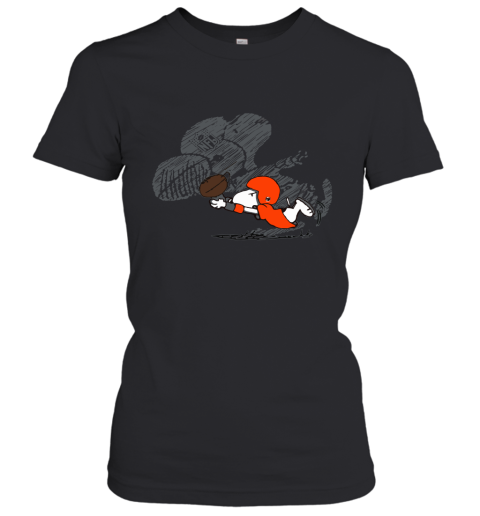 Cleveland Browns Snoopy Plays The Football Game Women's T-Shirt