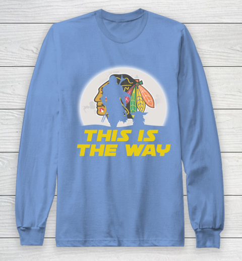Chicago Blackhawks NHL Ice Hockey Star Wars Yoda And Mandalorian This Is The Way Long Sleeve T-Shirt 9 Chicago Blackhawks NHL Ice Hockey Star Wars Yoda And Mandalorian This Is The Way Long Sleeve T-Shirt - Image 9