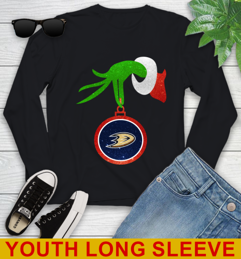 Anaheim Ducks Grinch Merry Christmas NHL Hockey Youth Long Sleeve 2