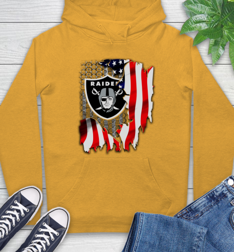 Oakland Raiders NFL Football American Flag Hoodie 2