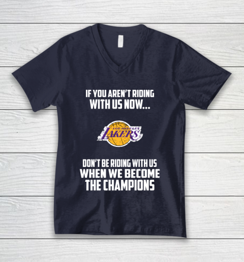 NBA Los Angeles Lakers Basketball We Become The Champions V-Neck T-Shirt 2