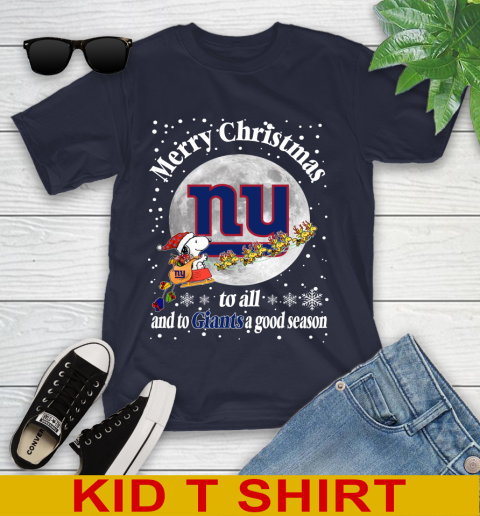 New York Giants Merry Christmas To All And To Giants A Good Season NFL Football Sports Youth T-Shirt 2
