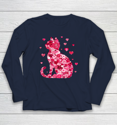 Funny Girls Cat Valentines Day Happy Meowentine's Day Long Sleeve T-Shirt 2