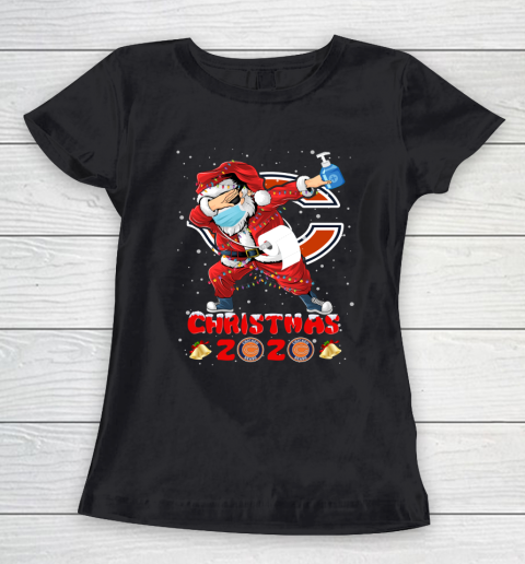 Chicago Bears Funny Santa Claus Dabbing Christmas 2020 NFL Women's T-Shirt