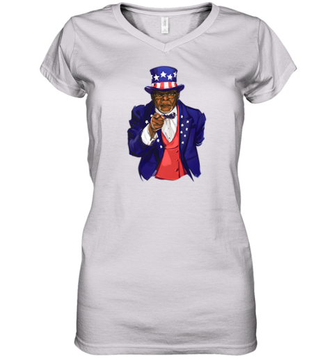 Sam Jackson Uncle Sam Super Bowl LIX Halftime Show Women's V-Neck T-Shirt