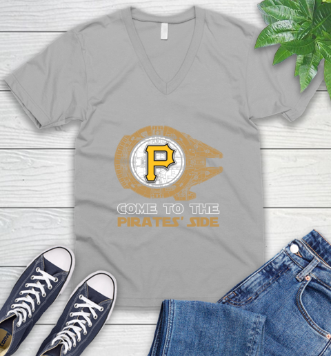 MLB Come To The Pittsburgh Pirates Side Star Wars Baseball Sports V-Neck T-Shirt 3