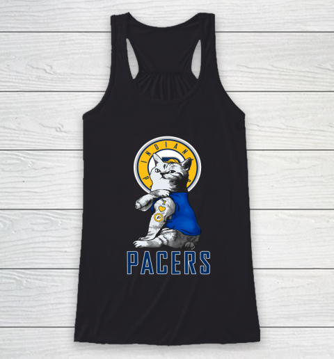 NBA Basketball My Cat Loves Indiana Pacers Racerback Tank