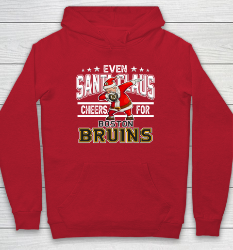 Boston Bruins Even Santa Claus Cheers For Christmas NHL Hoodie 7