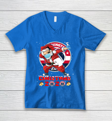 Washington Wizards Funny Santa Claus Dabbing Christmas 2020 NBA V-Neck T-Shirt 5