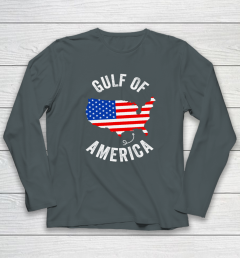 Gulf of USA America Funny Gulf of Mexico USA Flag Map July 4th Long Sleeve T-Shirt 3