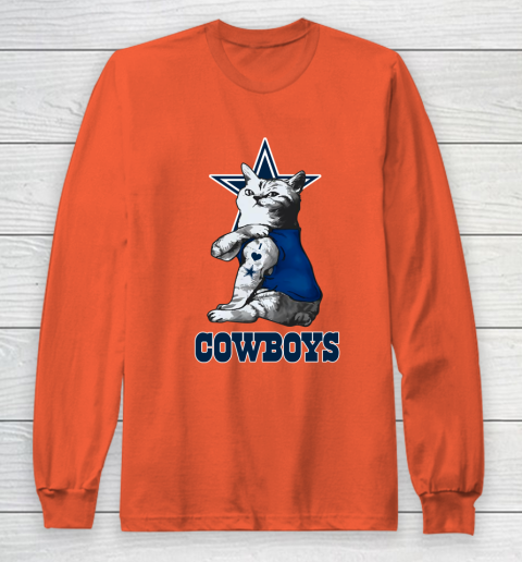 NFL Football My Cat Loves Dallas Cowboys Long Sleeve T-Shirt 4 NFL Football My Cat Loves Dallas Cowboys Long Sleeve T-Shirt - Image 4