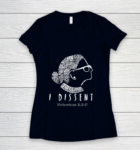 Notorious RBG Ruth Bader Ginsburg I Dissent Women's V-Neck T-Shirt 2
