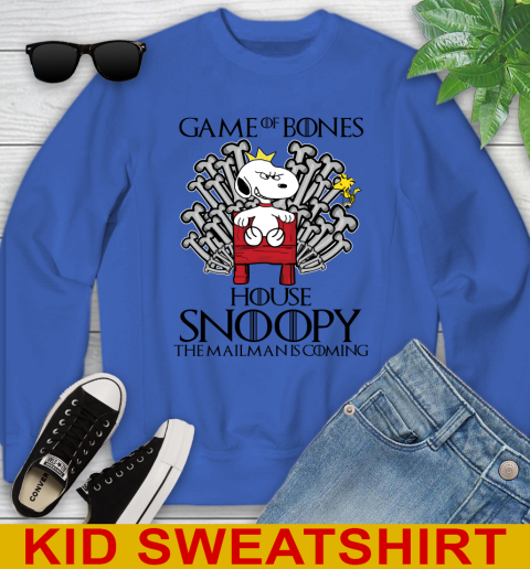 Game of bones house snoopy the mailman is coming tshirt 100