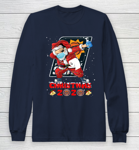 Phoenix Suns Funny Santa Claus Dabbing Christmas 2020 NBA Long Sleeve T-Shirt 2