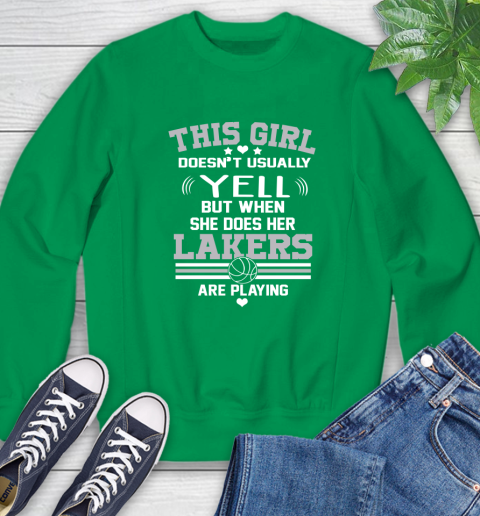 Los Angeles Lakers NBA Basketball I Yell When My Team Is Playing Sweatshirt 7