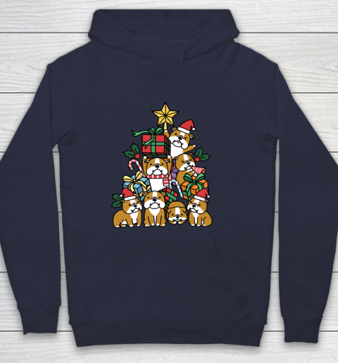 Christmas Tree English Bulldog Dog Hoodie 2
