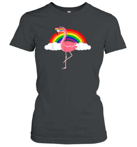 Pan Pansexual Flamingo Gay Rainbow Flag LGBTQ Cool LGBT Gift Women's T-Shirt