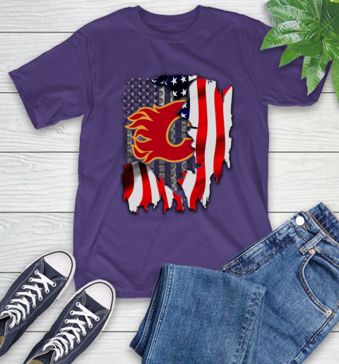 Calgary Flames NHL Hockey American Flag T-Shirt 5